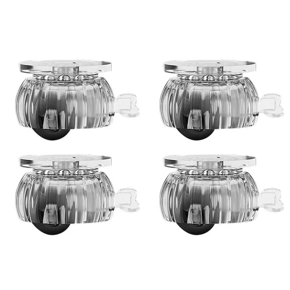 4PCs with Brake Adhesive Universal Wheel Casters Stainless Steel Beads 360 ° Rotation Type Furniture Casters Roller