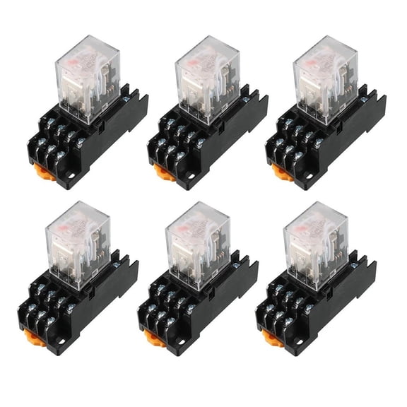 4PDT Electromagnetic Power Relay With Socket AC 110V 120V Coil 14 Pin Terminal 35Mm DIN Rail Mount For Industrial Control Systems Automatic Switch