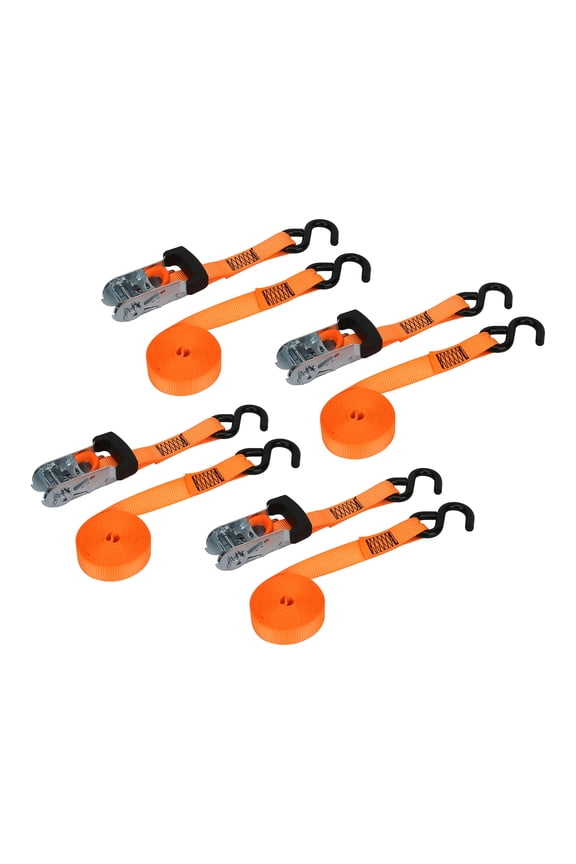 14ft Heavy Duty Ratchet Tie-Down Straps, 4-pack
