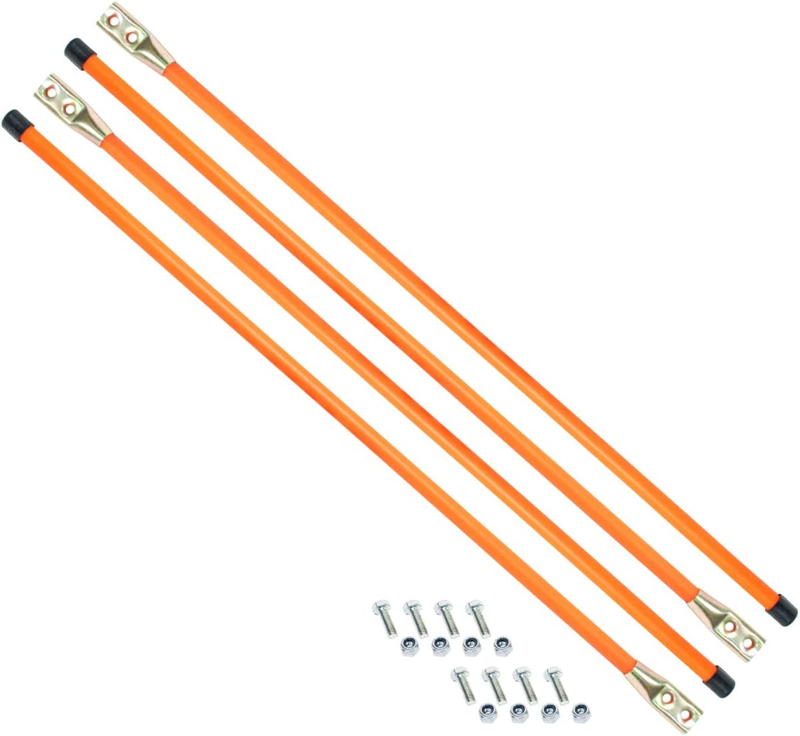 4PK 36" Snow Plow Guides Stakes Markers Safety Orange Bolt On Hardware