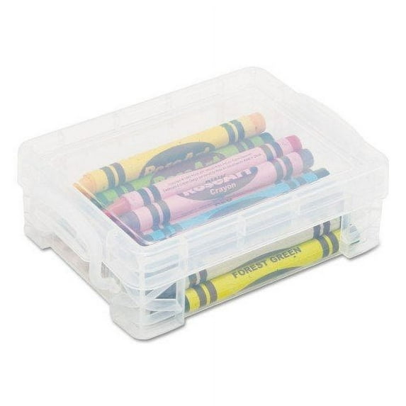 4PK Advantus Super Stacker Crayon Box, Plastic, 4.75 x 3.5 x 1.6, Clear (40311)