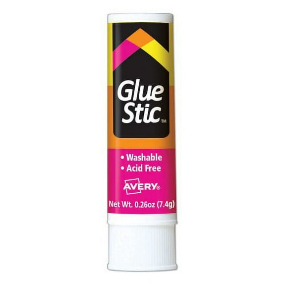 Avery Permanent Glue Stic Value Pack, 0.26 Oz, Applies White, Dries Clear, 6/Pack (98095)