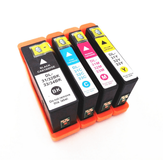 4PK BCMY Ink Cartridge for Dell 31 32 33 34 - Fits Dell V525w V725w