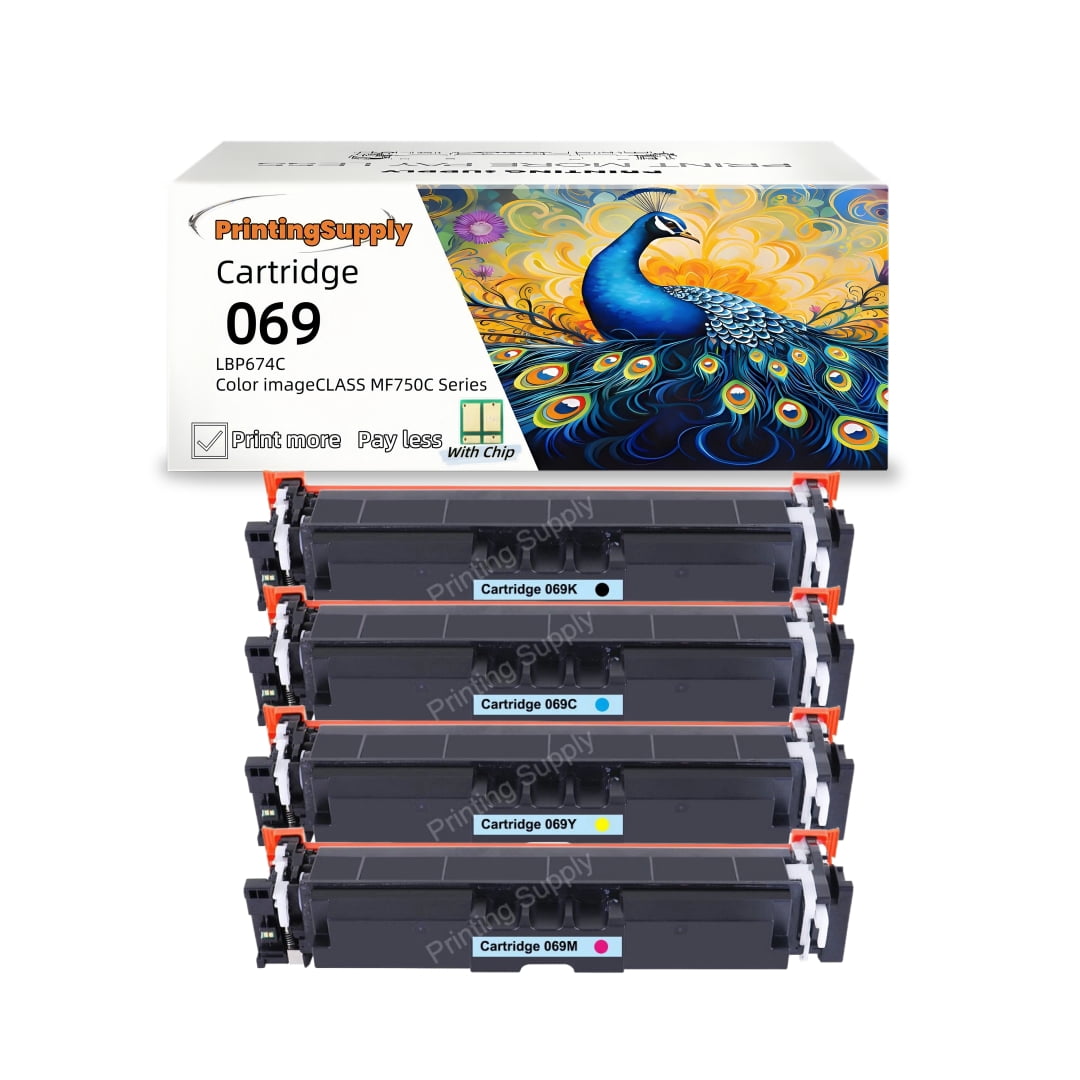 Mf750c Ink 4PK BK/C/M/Y Cartridge (with Chip) - for Canon 069 - Fits Color LBP674C ...