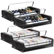 Under Bed Storage Containers, 4 PK Under Bed Shoe Storage With Wheels,Under Bed Storage Bins Drawer For Clothes, Blankets And Shoes, Bedding,Black