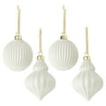 thumbnail image 1 of 4 Count White Ceramic Christmas Ornaments, by My Texas House, 1 of 6
