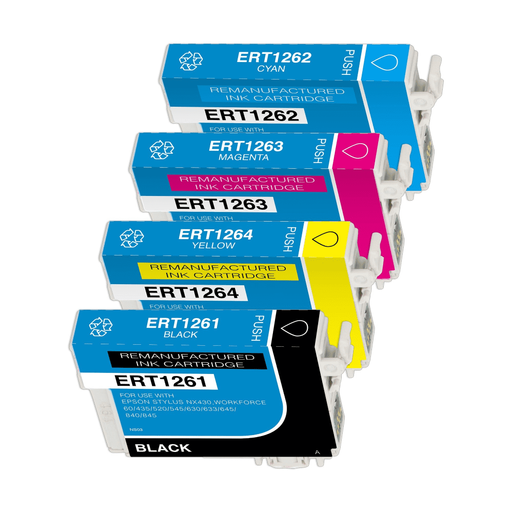 4PK HighYield BCMY Ink Cartridge for Epson 126 1261 1264 Fits