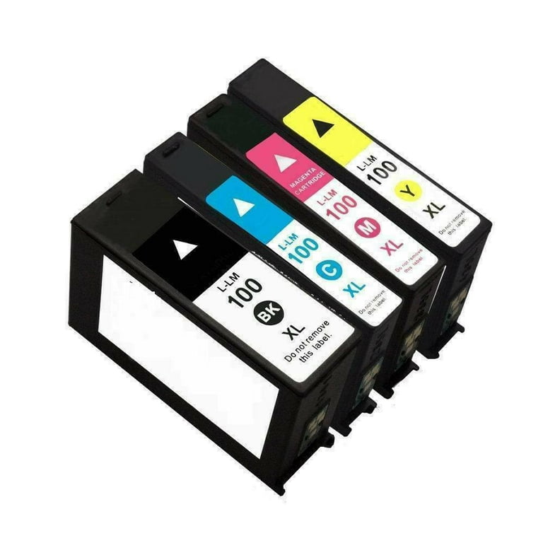 4-Pack High-Yield BCMY Ink Cartridge for Lexmark 100XL