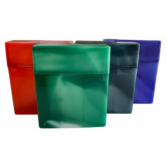 4PK King Size Crush-Proof Plastic Flip Open Case Holds 25 Cigarettes - 2602