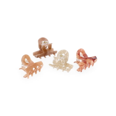 Time and Tru Women's Mini Claw Clips, 4-Pack