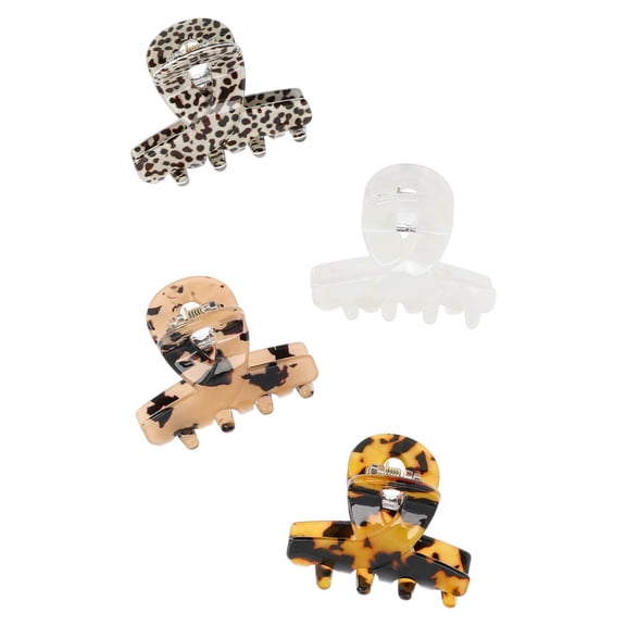 Time and Tru Women's Mini Hair Claw Clips, 4-Pack