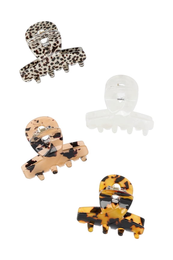 Women's Mini Hair Claw Clips, 4-Pack