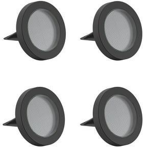 Mainstays Solar Powered Black Landscape Disc Lights with Color Holding LED, 20 Lumens (4 Count)