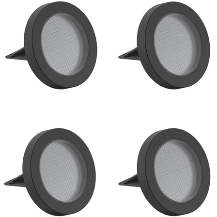 Mainstays Solar Powered Black Landscape Disc Lights with Color Holding LED, 20 Lumens (4 Count)