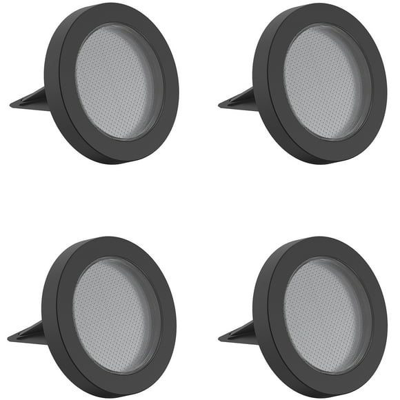 Mainstays Solar Powered Black Landscape Disc Lights with Color Holding LED, 20 Lumens (4 Count)