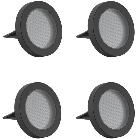 Mainstays Solar Powered Black Landscape Disc Lights with Color Holding LED, 20 Lumens (4 Count)