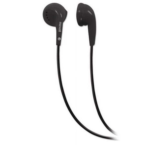 4PK Maxell EB-95 Stereo Earbuds, 3 ft Cord, Black (190560)