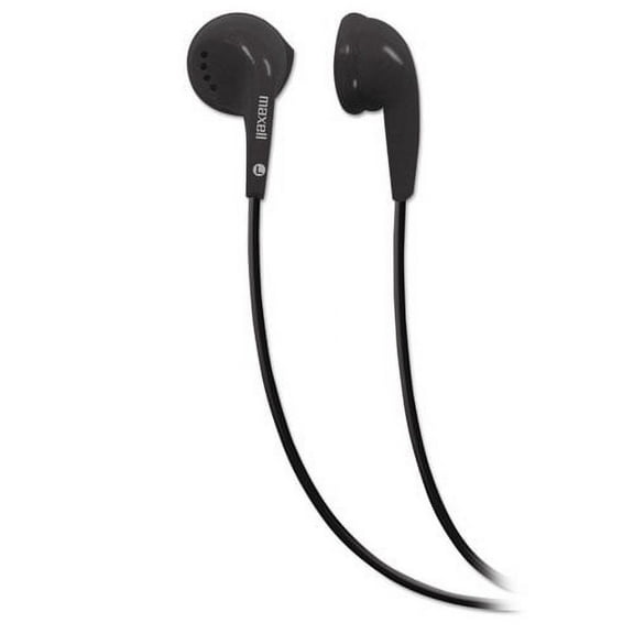 4PK Maxell EB-95 Stereo Earbuds, 3 ft Cord, Black (190560)