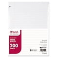 thumbnail image 1 of 4PK Mead 15200 Filler Paper, 15lb, Wide Rule, 3 Hole, 10 1/2 x 8, 200 Sheets, 1 of 1