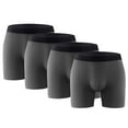 thumbnail image 1 of 4PK Mens Boxer Briefs Breathable Tagless Underwear Soft Comfort Flex Waistband, 1 of 9