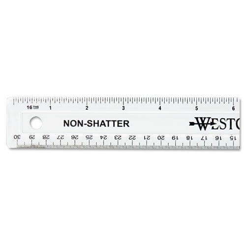 4PK Non-Shatter Flexible Ruler, Standard/Metric, 12\" Long, Plastic, Clear