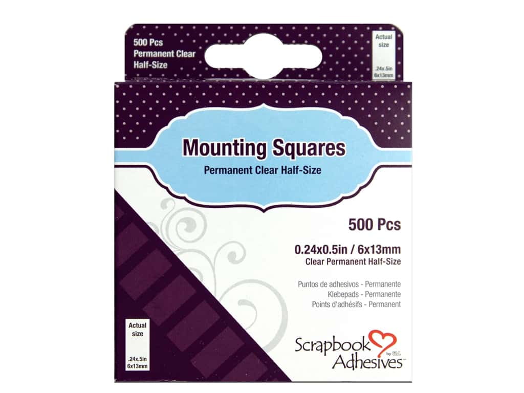 4PK Scrapbook Adhesives Mounting Squares Halfsize Clear 500 pc. 1