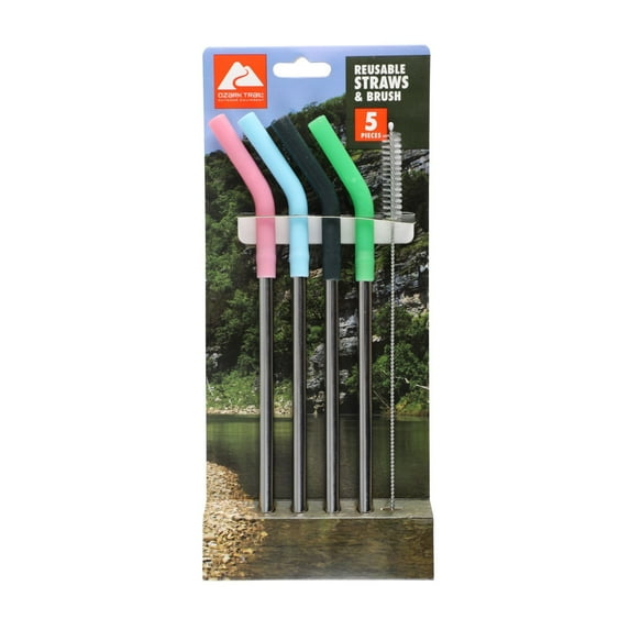 4PK Stainless Steel Straw With Cleaning Brush