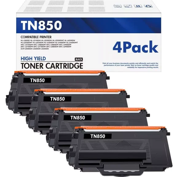 4PK TN850 820 Toner Cartridge For Brother MFC-L6750DW L6900DW L5700DW MFCL5850DW
