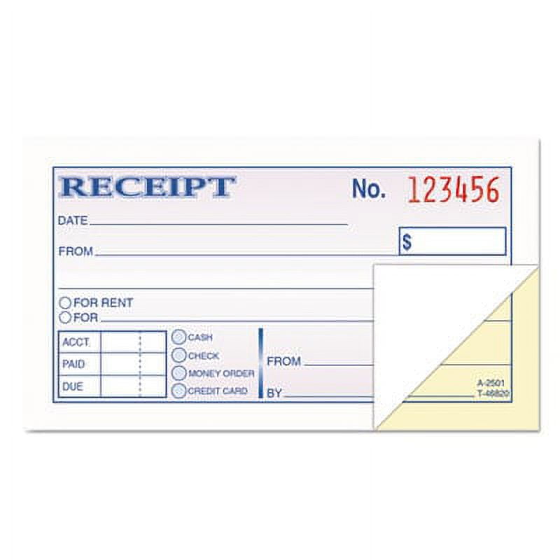 Tops Money and Rent Receipt Books for Commercial Office Use