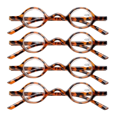 4PK Unisex Small Round Reading Glasses Blue Light Blocking Readers Men Women