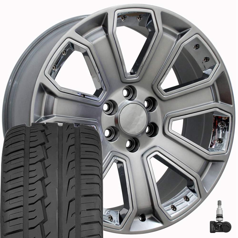 OE Wheels CV93 20 Inch Rims and Tires Fit Silverado 1500 Style 6x139.7 ...