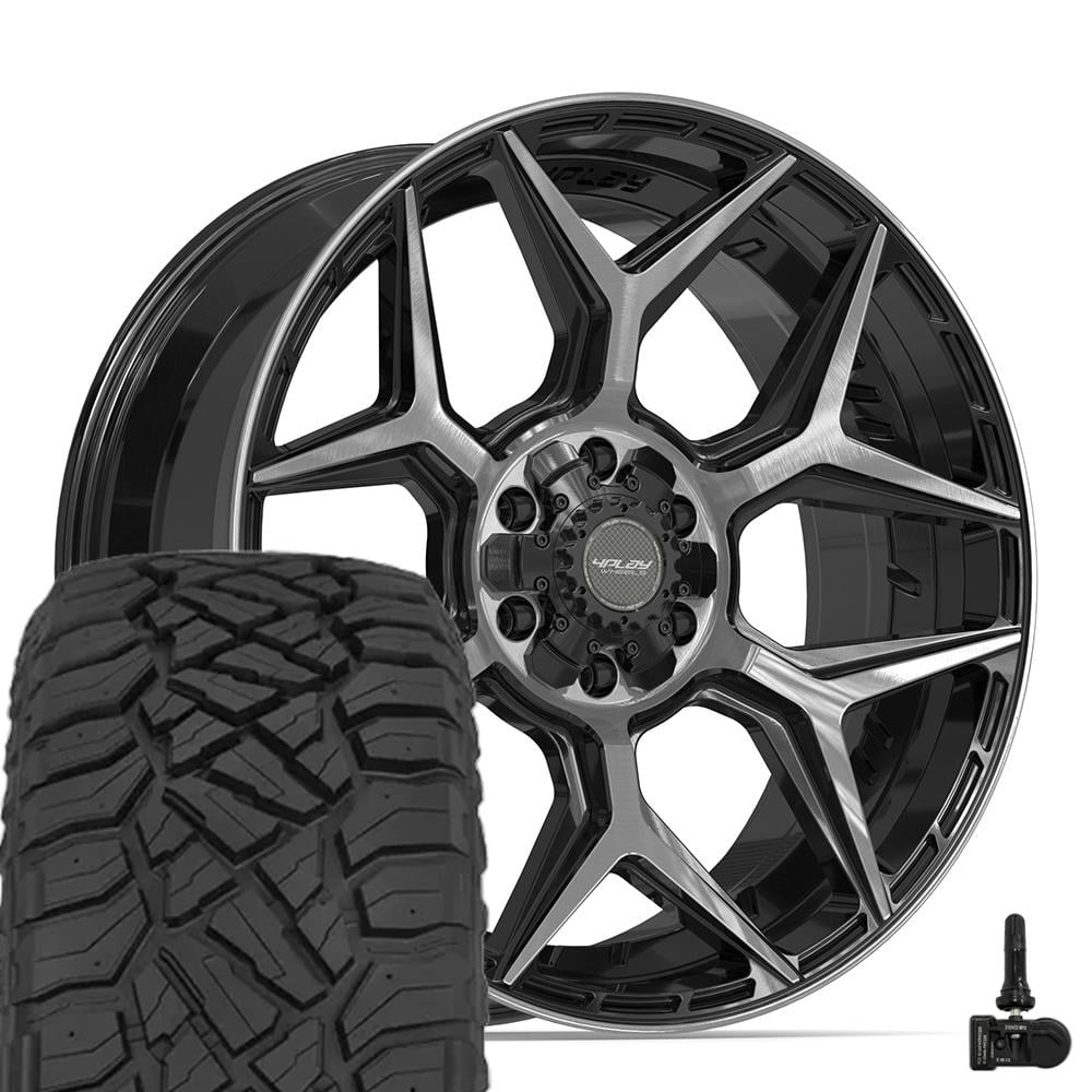 4PLAY Wheels 4P06 22 Inch Rims and Tires Fit 6x135 & 6x139.7 22x9 Gloss ...