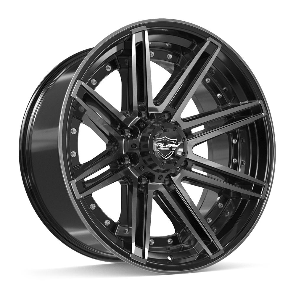 4PLAY Wheels 4P08 22 Inch Rims Fit 8x170 22x10 Gloss Black Brushed with ...