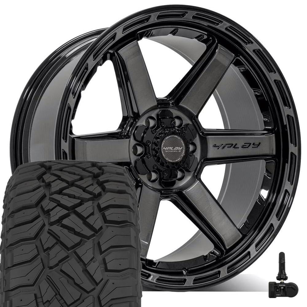 4PLAY Wheels 4P63 22 Inch Rims and Tires Fit 6x135 & 6x139.7 22x10 ...