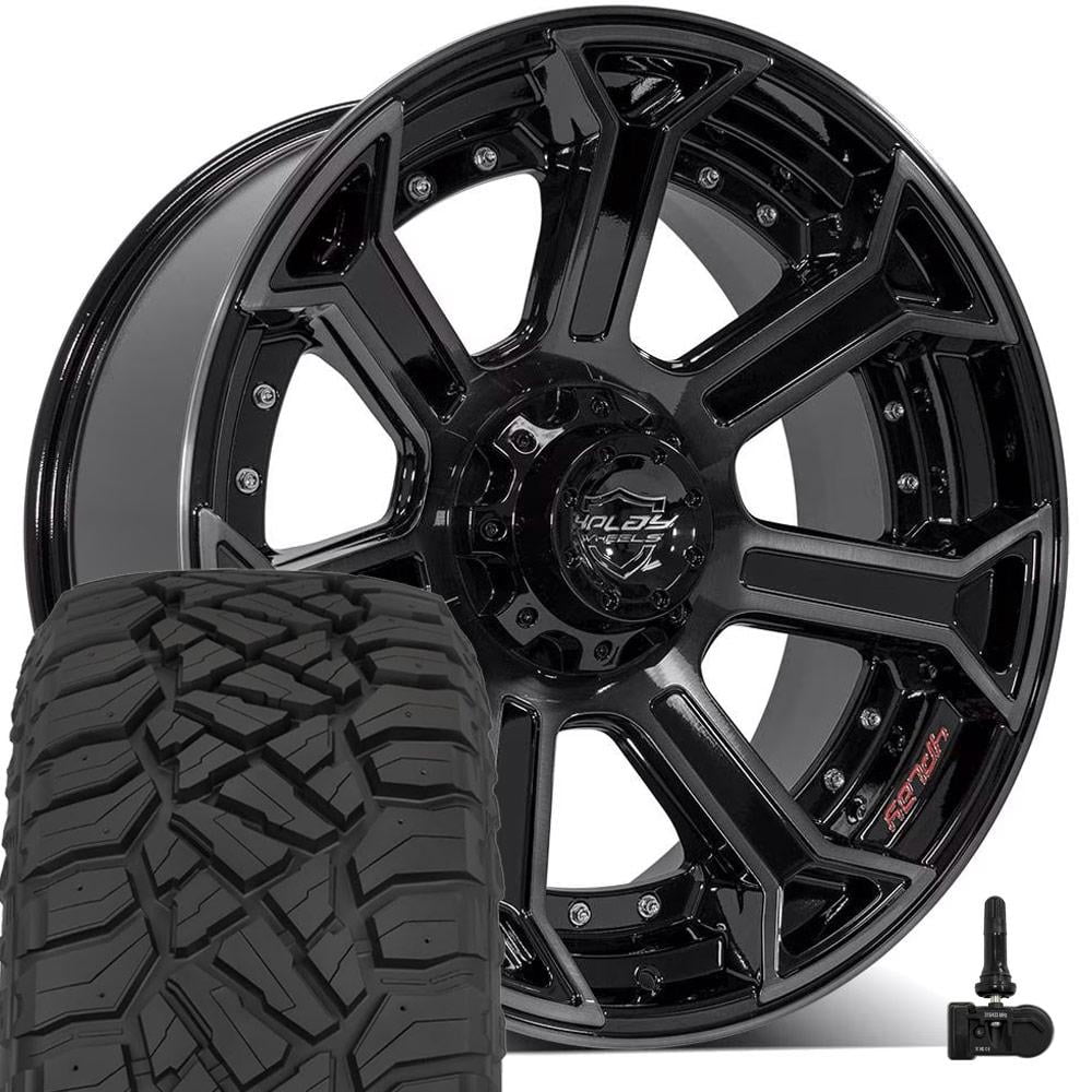 4PLAY Wheels 4P70 22 Inch Rims and Tires Fit 6x135 & 6x139.7 22x10 ...