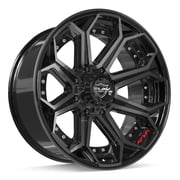 Set4 4PLAY Wheels 4P80R 22x10 Gloss Black Brushed Rims 8x180 -24ET