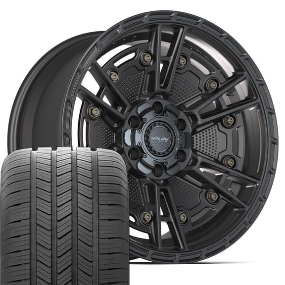 4PLAY Wheels 4PS01 20 Inch Rims and Tires Fit 6x135 & 6x139.7 20x9 Satin Black - Eagle LS2 275/55r20 (Set of 4)