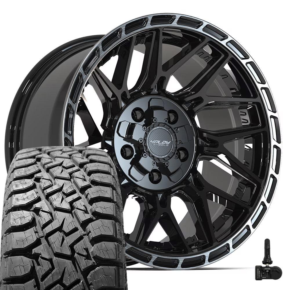 4PLAY Wheels 4PS28 17 Inch Rims and Tires Fit 5x127 & 5x139.7 17x9 ...