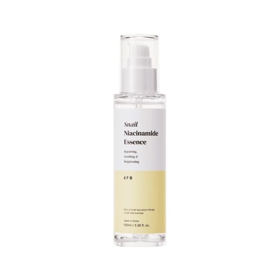 4PM Snail Niacinamide Essence, Snail Secretion Filtrate 95%, Niacinamide 2.8%, for Glass Skin Repair, Face Glow Brightening & Soothing Essence