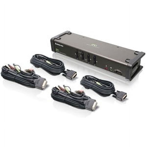 4PORT DVI KVMP SWITCH W/AUDIO CABL/MIC USB 2.0 TAA COMPLIANT