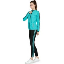 4POSE Women 2PC Sweatsuit Set Long Sleeve Zip Hooded Jacket Leggings Outfit Workout Tracksuit Jogging Sport Suit,Green
