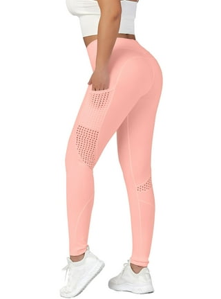 JWZUY Women's Back Cross Waist Yoga Leggings with Pockets Bootcut Flare  Pants Tummy Control Workout Leggings High Waisted Running Yoga Pants Pink L