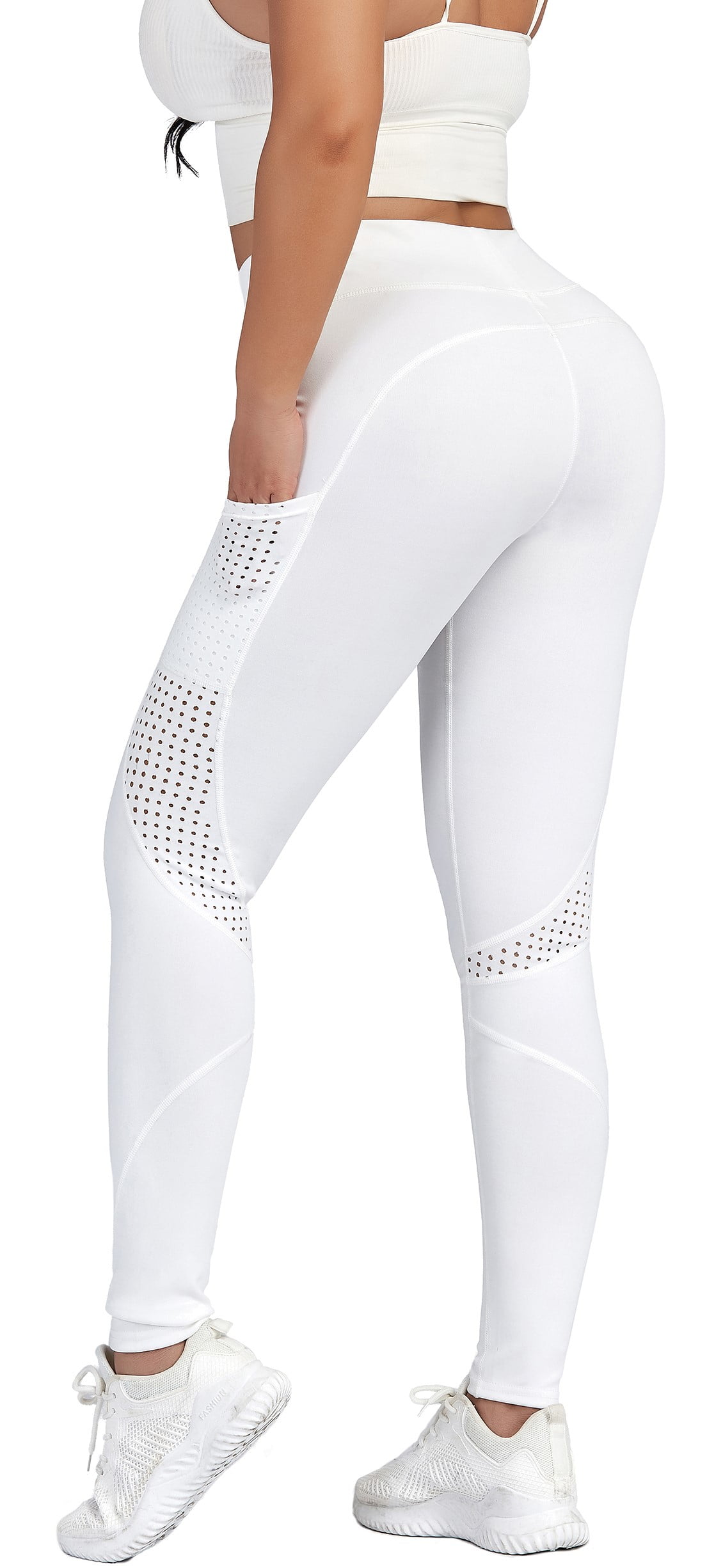 4POSE Women High Waist Stretch Leggings Workout Yoga Pants with Pockets