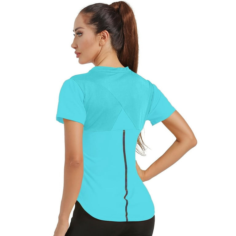 4POSE Women's Short Sleeve Mesh Workout T-Shirt Quick Dry Athletic