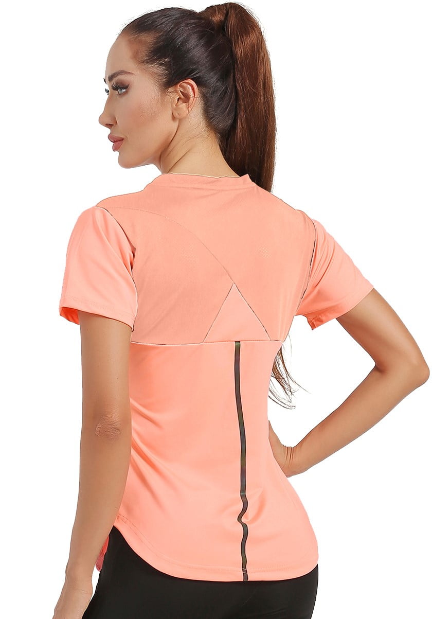 4POSE Women's Short Sleeve Mesh Workout TShirt Quick Dry Athletic Yoga