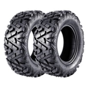 4PR 19x7-8 ATV UTV RC All-Terrain Tubeless Tires Set of 2   Durable Off-Road, Mud, Trail   Directional Step   For Remote Control Cars, Replacement Wheels   Specs 19x7-8 4PR QD518