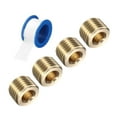 thumbnail image 1 of 4Pack 1/4 PT Brass Pipe Plug Fitting, Male Thread Internal Hex Socket Pipe Cap, Countersunk Plug for Sealing Pipe Port, Pneumatic Solenoid Valve, 1 of 6