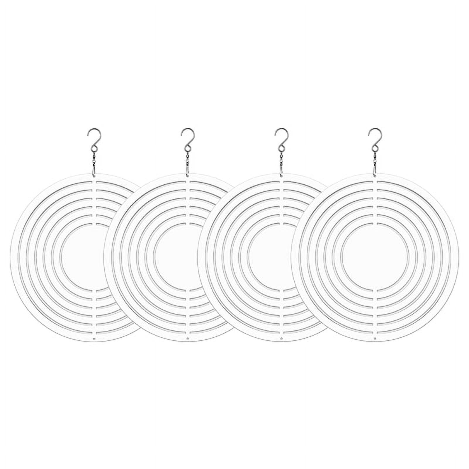 4Pack 10Inch Sublimation Wind Spinner Blanks 3D Round Wind Sculpture Spinners for Yard