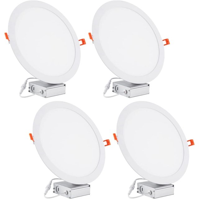 4Pack 11 Inch Ultra Thin LED Recessed Ceiling Light with Junction Box