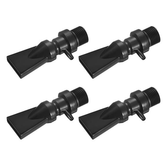 4Pack 16mm/0.63"OD Aquarium Nozzle Plastic Pump Nozzles Water Black Thread Diameter G1/2
